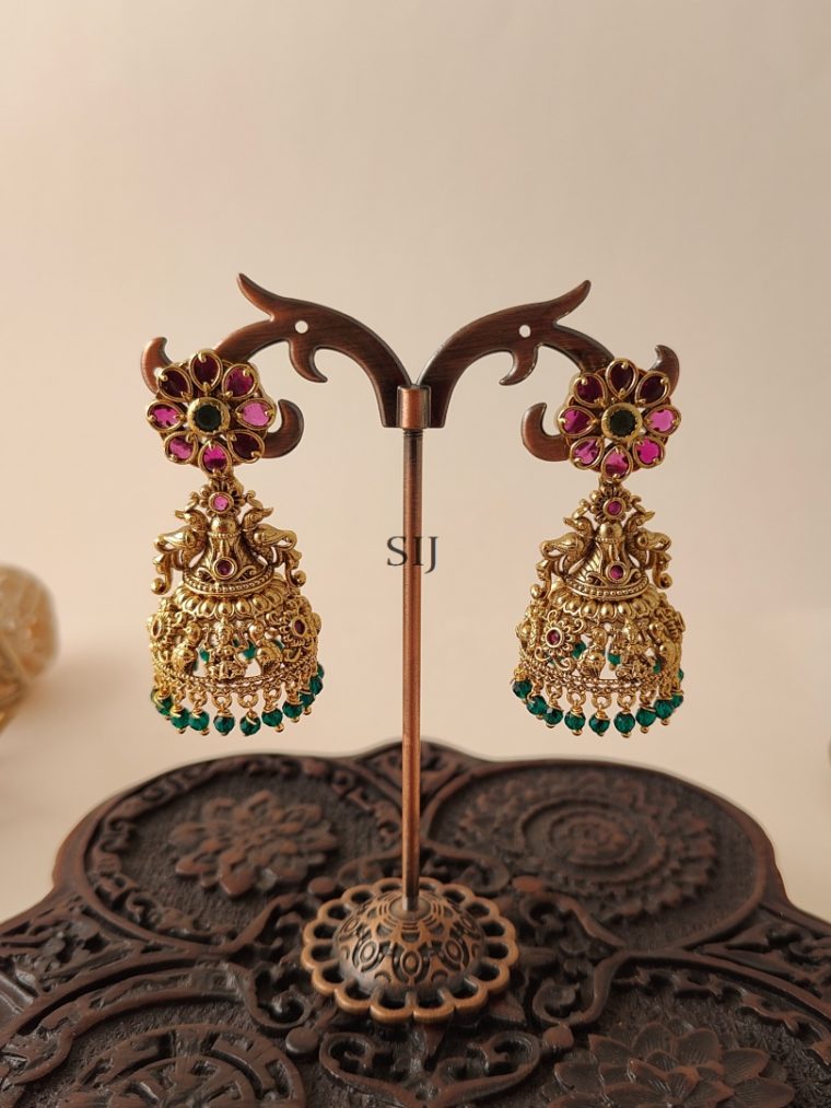 Beaded Drop Traditional Nakshi Jhumkas