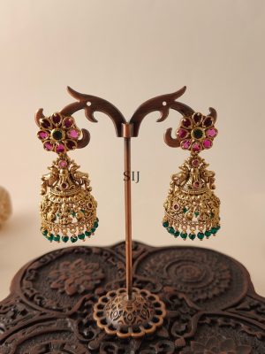 Beaded Drop Traditional Nakshi Jhumkas