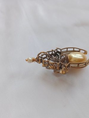 Dual Peacock Pearl Victorian Pendant