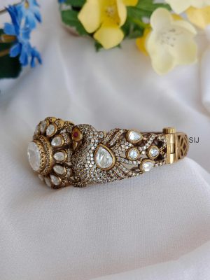 Dual Peacock Victorian Kada Bracelet