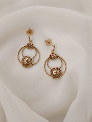 Dual Rings Chandbali Earrings