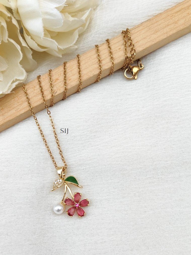 Flower Design Korean Rose Gold Chain