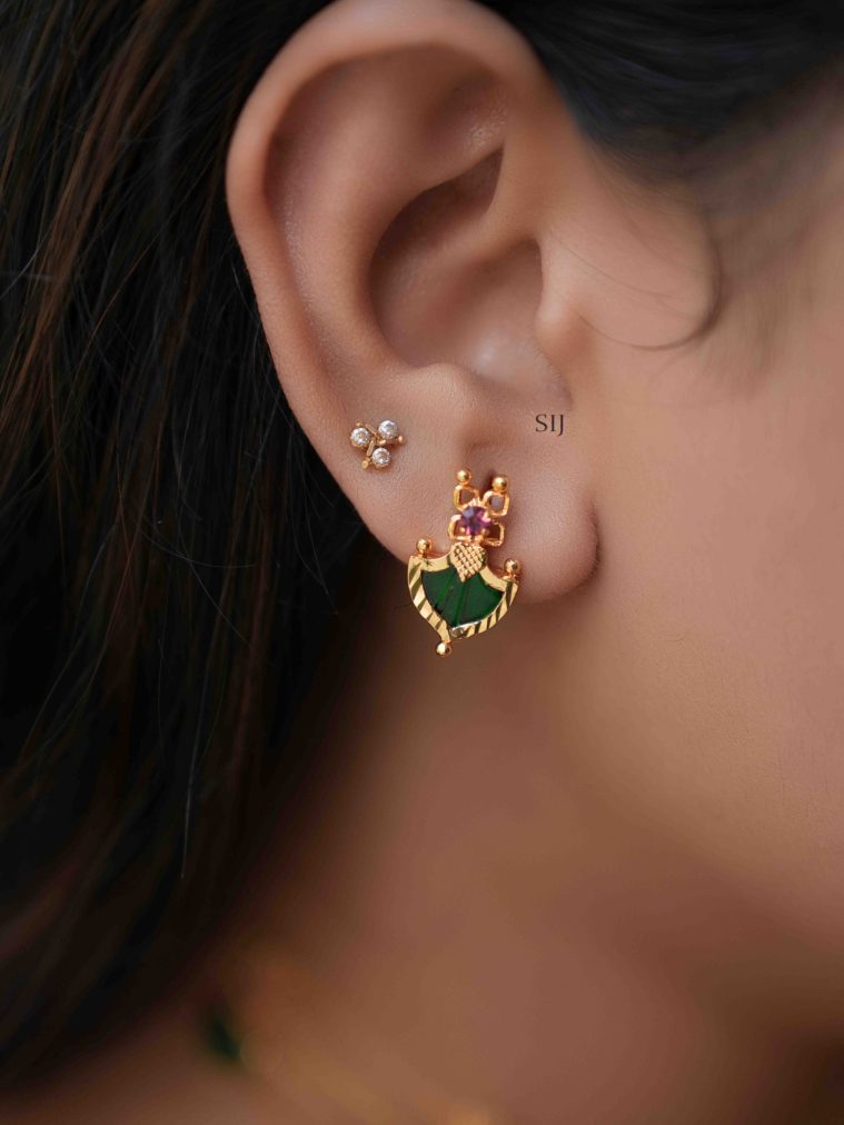 Gold Finish Kerala Style Palakka Choker Set