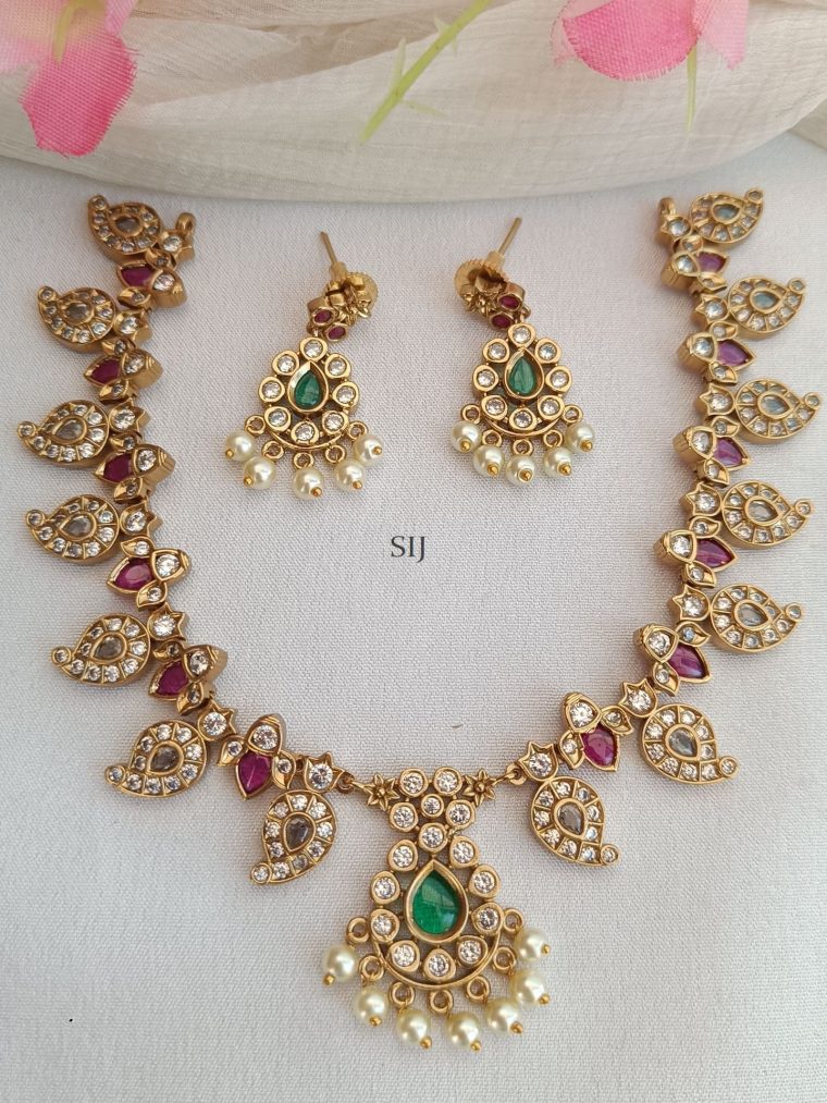 Gold Finish Mangamalai Attigai Necklace