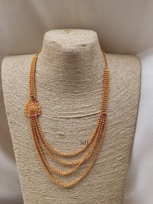 Gold Finish Peacock Design Haram Set
