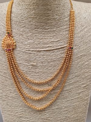 Gold Finish Peacock Design Haram Set