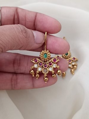 Gold Pearl Hook Drop Earrings