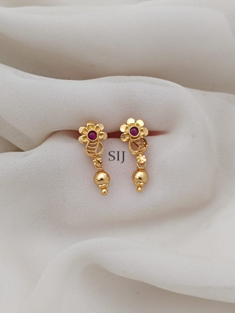 Gold Plated Floral Design Earrings