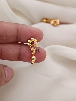 Gold Plated Floral Design Earrings