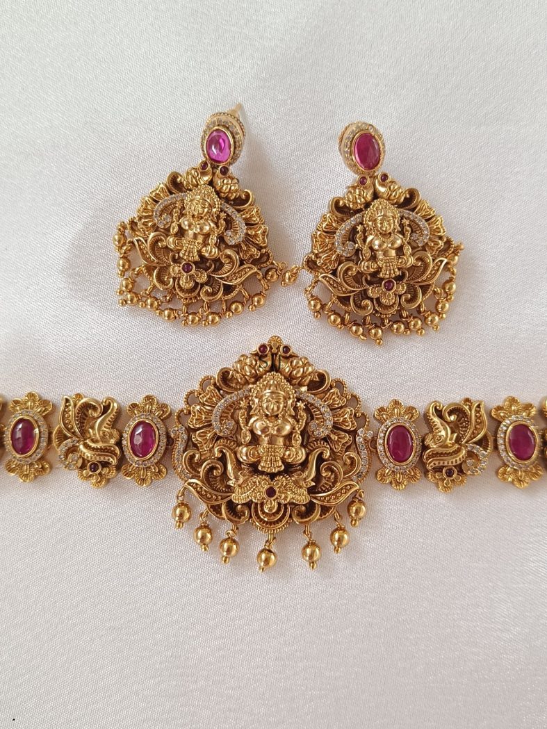 Gold Plated Lakshmi Choker Set