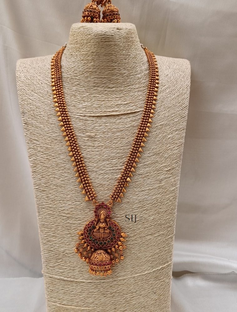Gold Plated Lakshmi Motif Haram Set