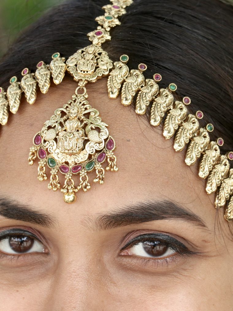 Gold Plated Lakshmi &Peacock Head Set