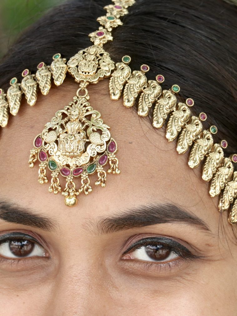Gold Plated Lakshmi &Peacock Head Set