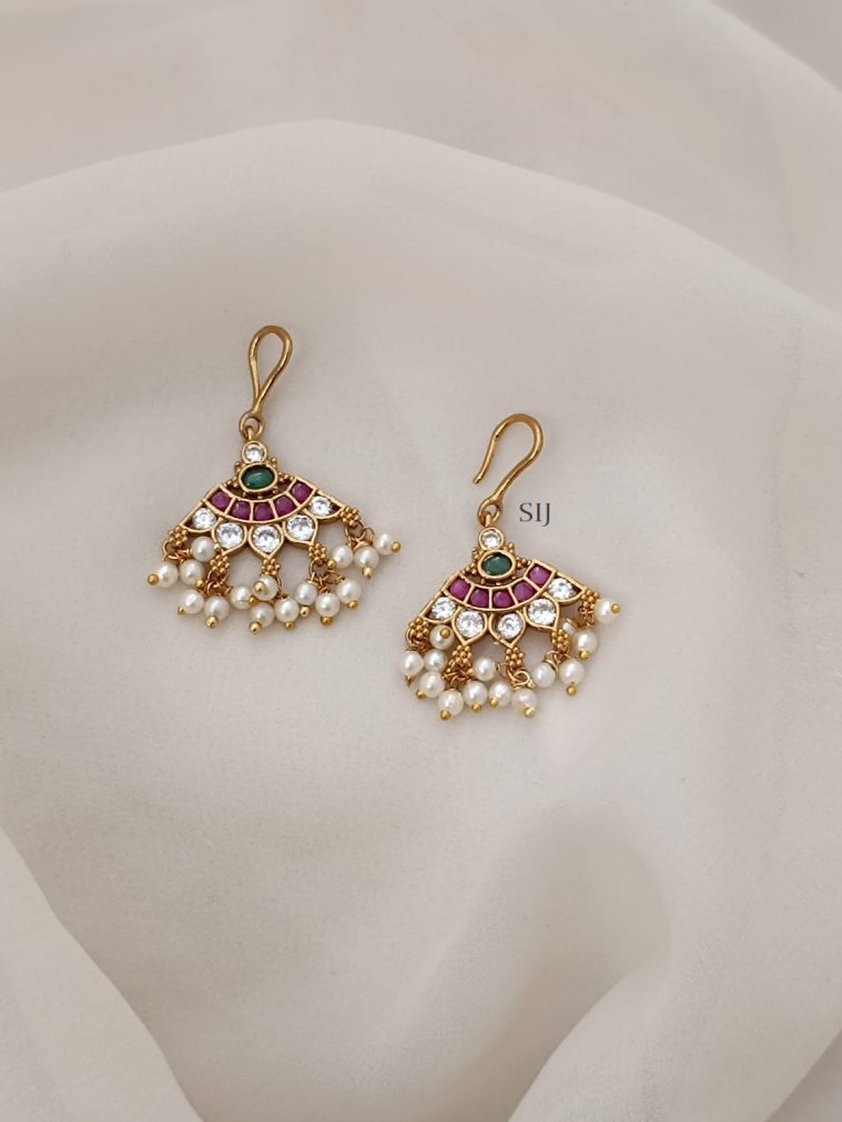 Gold Plated Multi Stone Hook Earrings