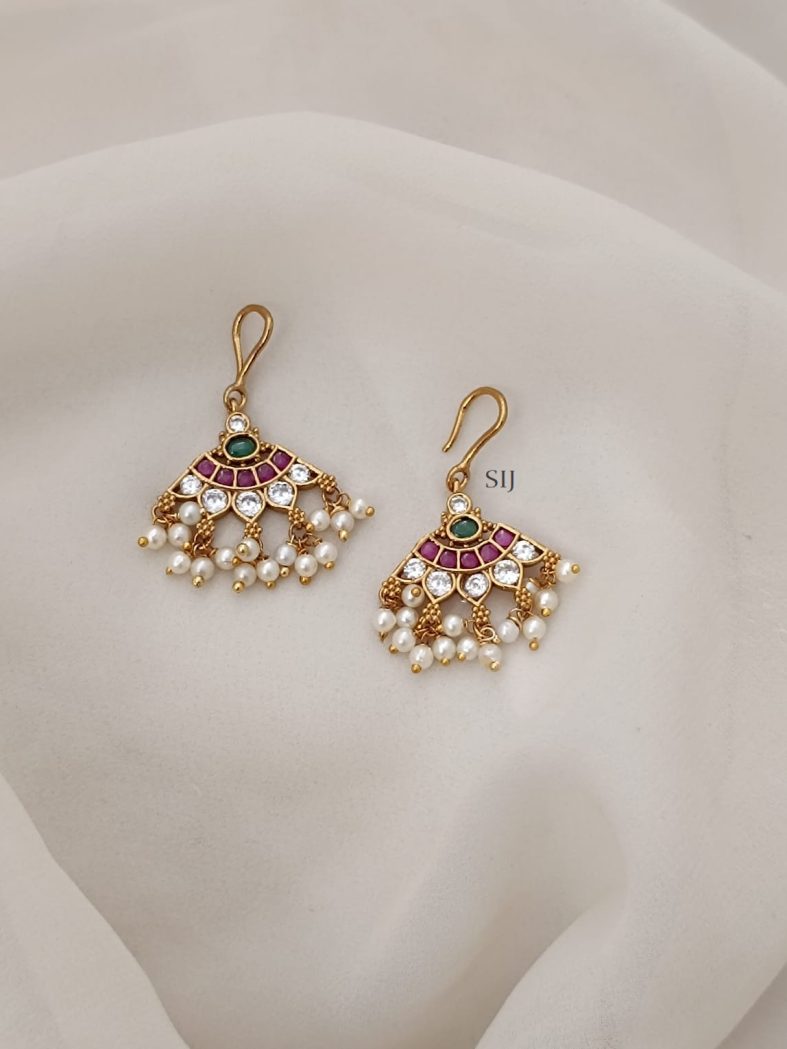 Gold Plated Multi Stone Hook Earrings