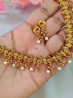 Gold Plated Sangu Pattern Necklace