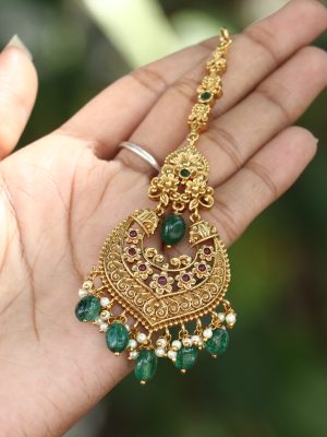 Green Beaded Drop South Bloom Tikka