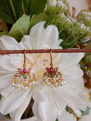 Guttapusalu Lotus Design Hoop Earrings