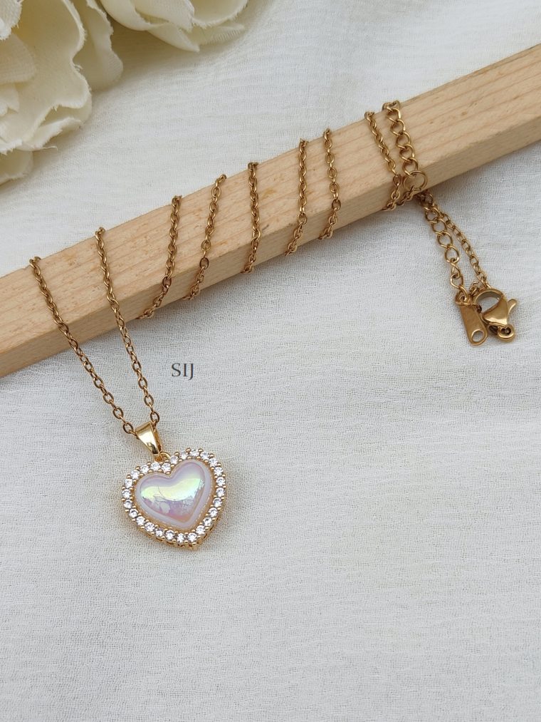 Heart Shape Pendant Korean Rose Gold Chain