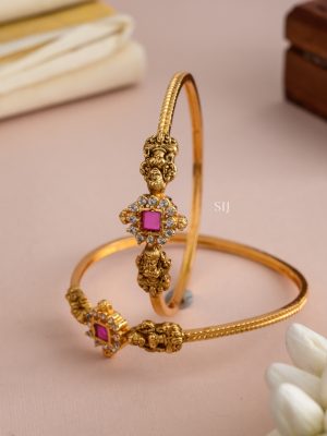 Imitation Ruby Lakshmi Motif Bangles