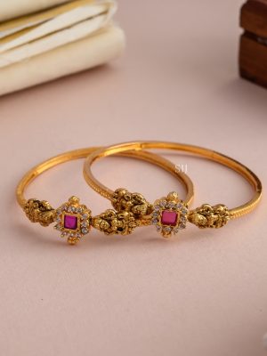 Imitation Ruby Lakshmi Motif Bangles