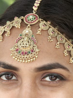 Kemp Stone &Gold Pearl Swarnamukhi Damini Head Set