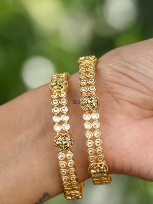 Lakshmi Motif Heera White Stone Bangles