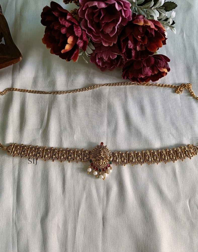 Lakshmi Motif Pearl Drop Hip Chain