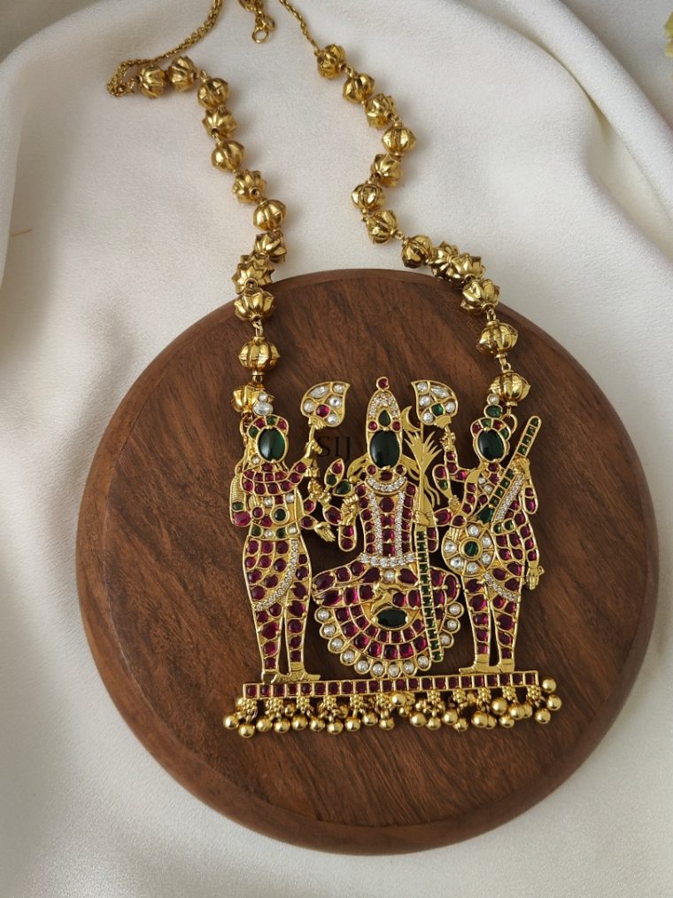 Lalithambigai Kemp Pendant Chain