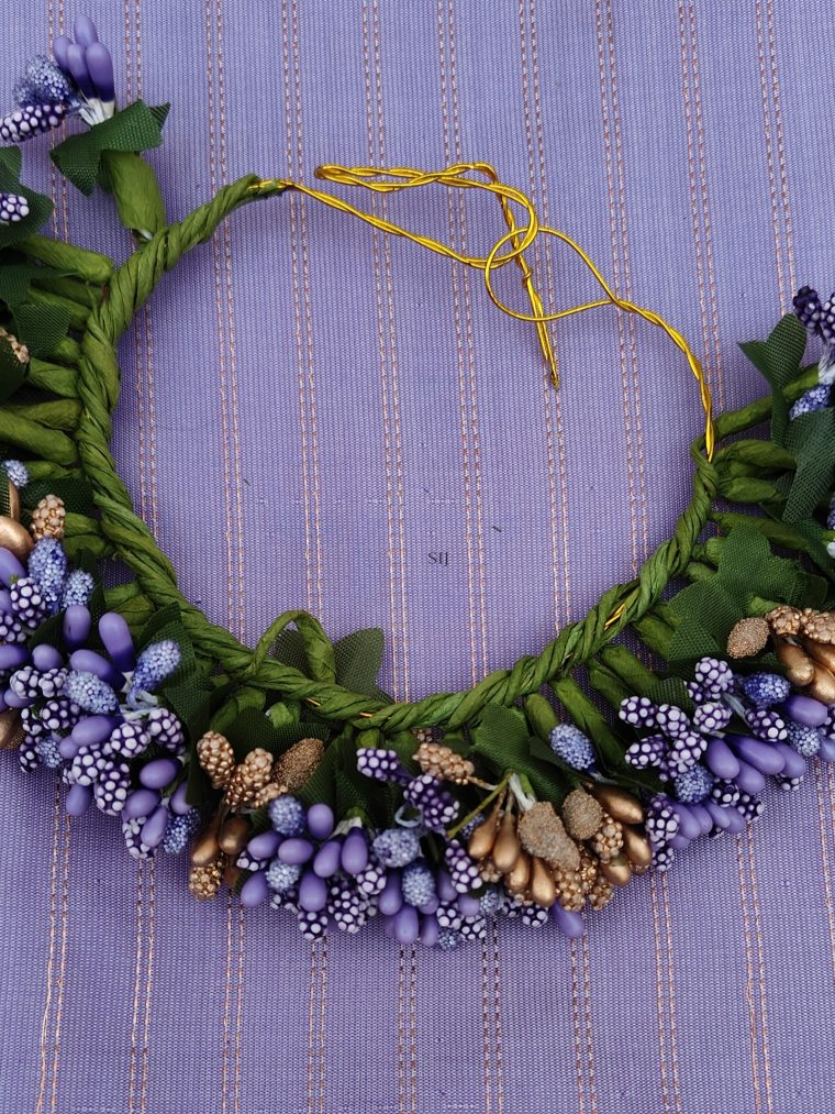 Lavender Blue &Gold Color Flower Arch