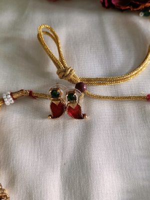 Mango Design Red &Green Stones Necklace