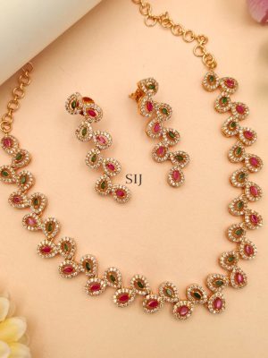 Multicolor Stones AD Necklace