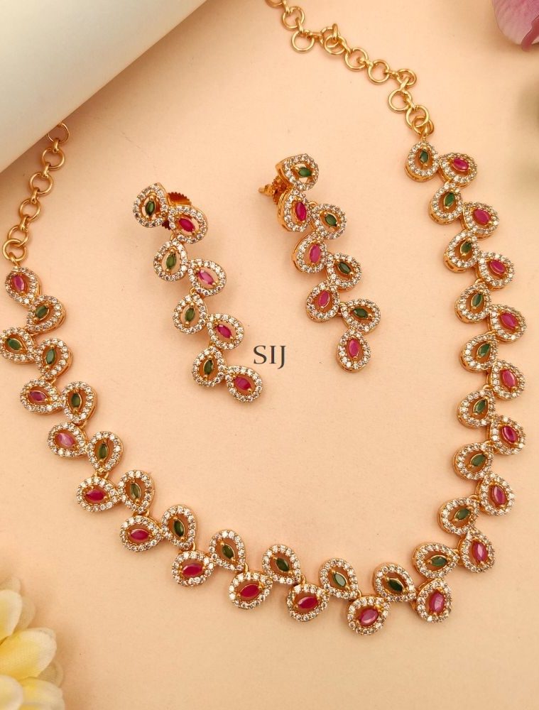 Multicolor Stones AD Necklace