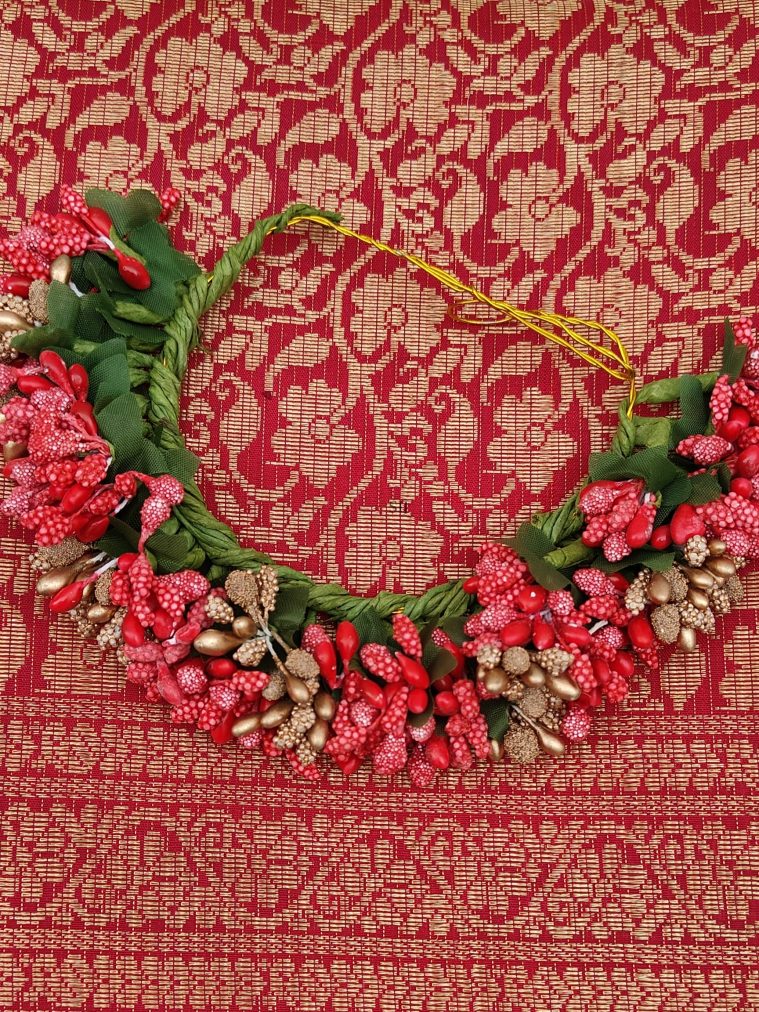 Pink Red &Gold Color Flower Arch