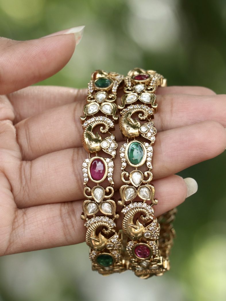 Puja Pankhuri Gold Finish Bangles