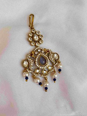 Purple Victorian Stone Maang Tikka