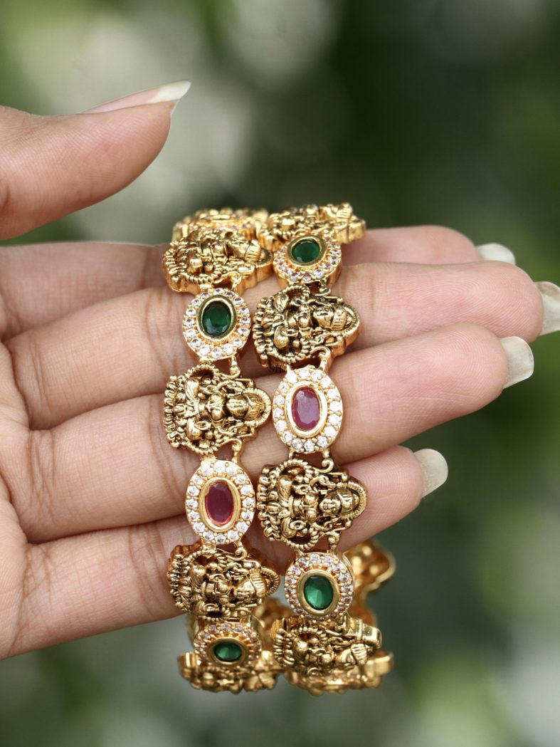 Shubha Gold Finish AD Bangles