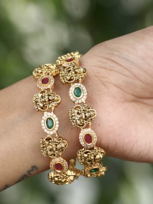 Shubha Gold Finish AD Bangles