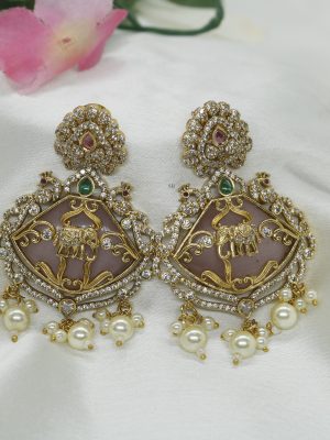 Temple Elephant Designer Earrings