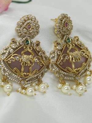 Temple Elephant Designer Earrings