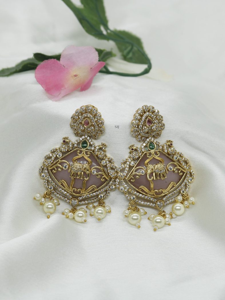 Temple Elephant Designer Earrings