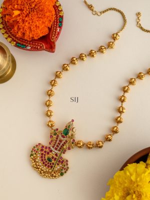 Traditional Kamakshi Kemp Pendant Chain