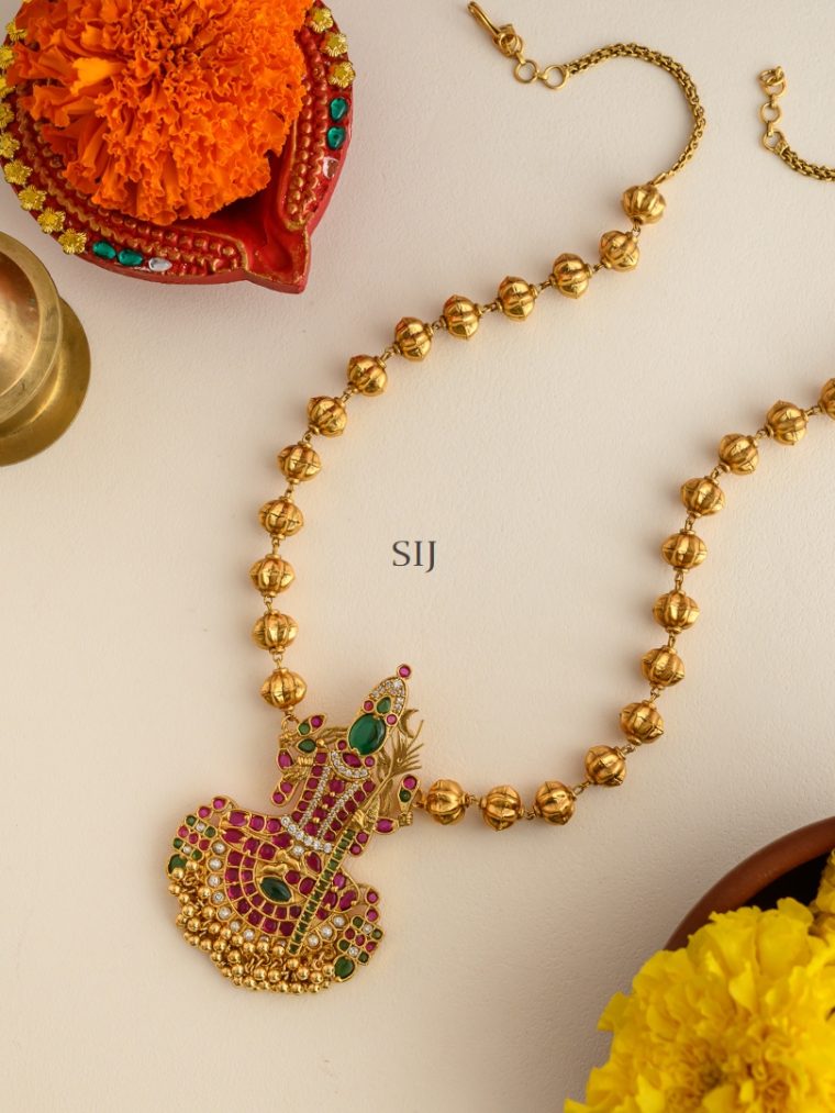 Traditional Kamakshi Kemp Pendant Chain