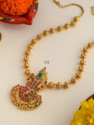 Traditional Kamakshi Kemp Pendant Chain