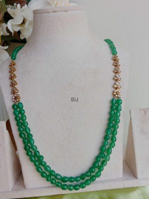 Two Layers Green Beads with Two Side Mop Pendant