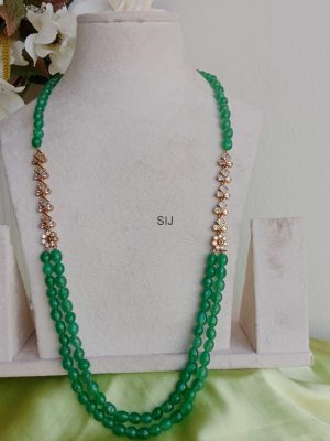 Two Layers Green Beads with Two Side Mop Pendant