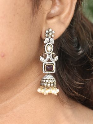 Victorian Gold Finish Rang Mahal Jhumkas