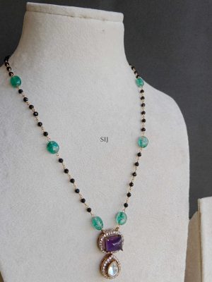 Victorian Pendant Green Beaded Mangalsutra