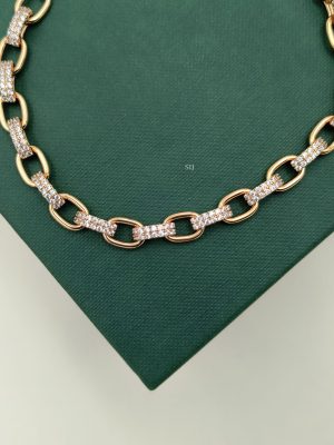 Party Wear Anti Tarnish AD Stones Link Chain Bracelet