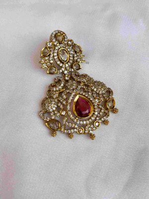 Victorian Dual Elephants with Ruby Stones Pendant Set